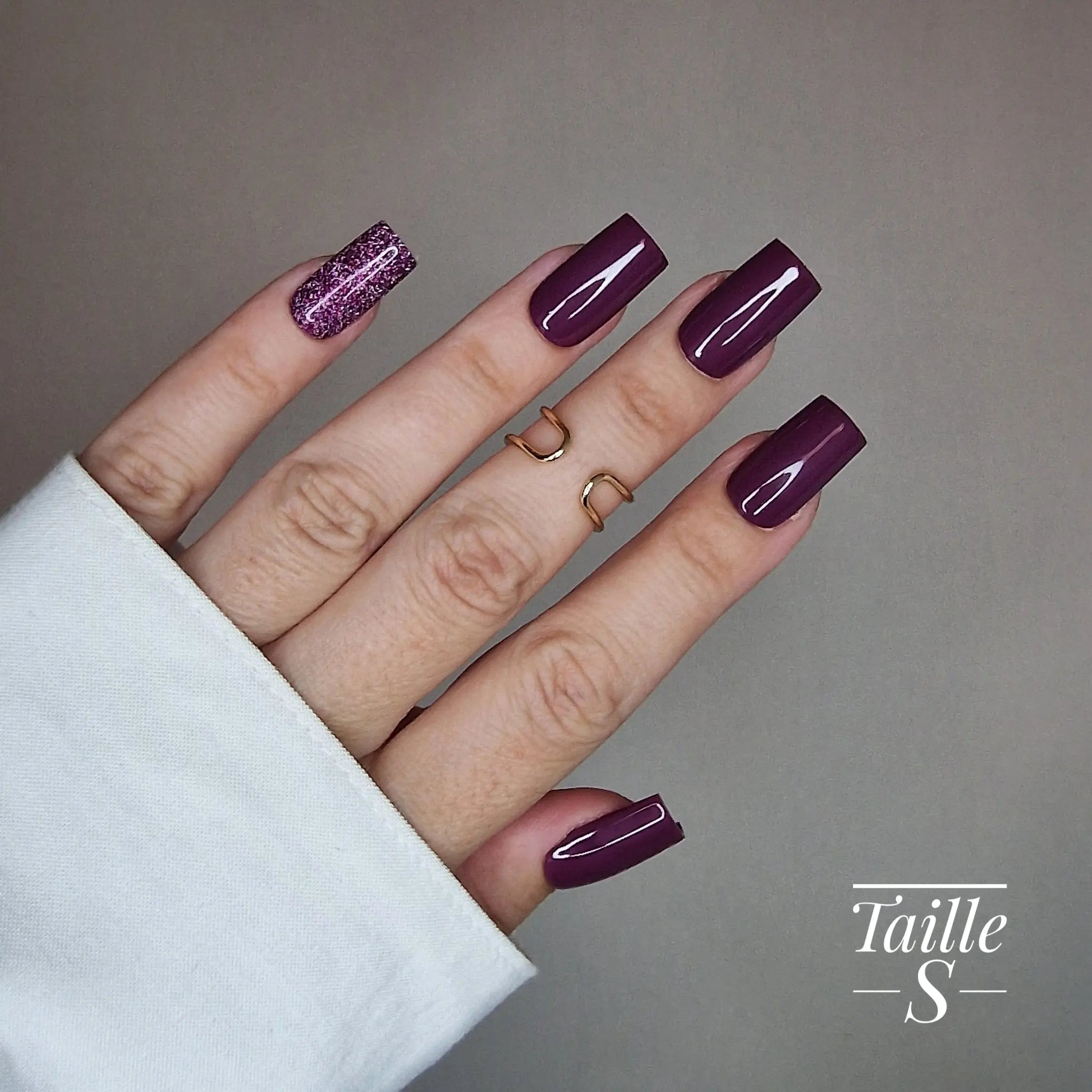 Améthyst Flash - Press On Nails (Carré) Lourya Studio