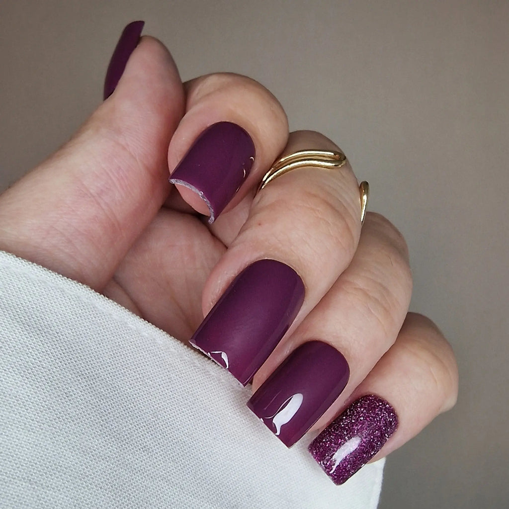 Améthyst Flash - Press On Nails (Carré) Lourya Studio